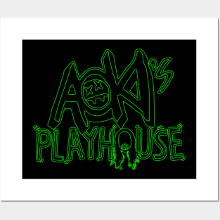 Techno House Music - aokis playhouse green fluo neon edition Posters and Art